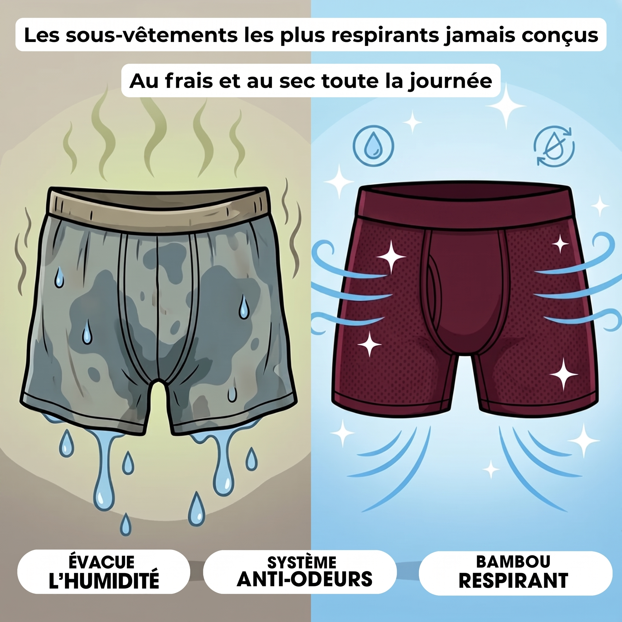 Boxer en Bambou - Conçu Pour Ne Plus Jamais y Penser